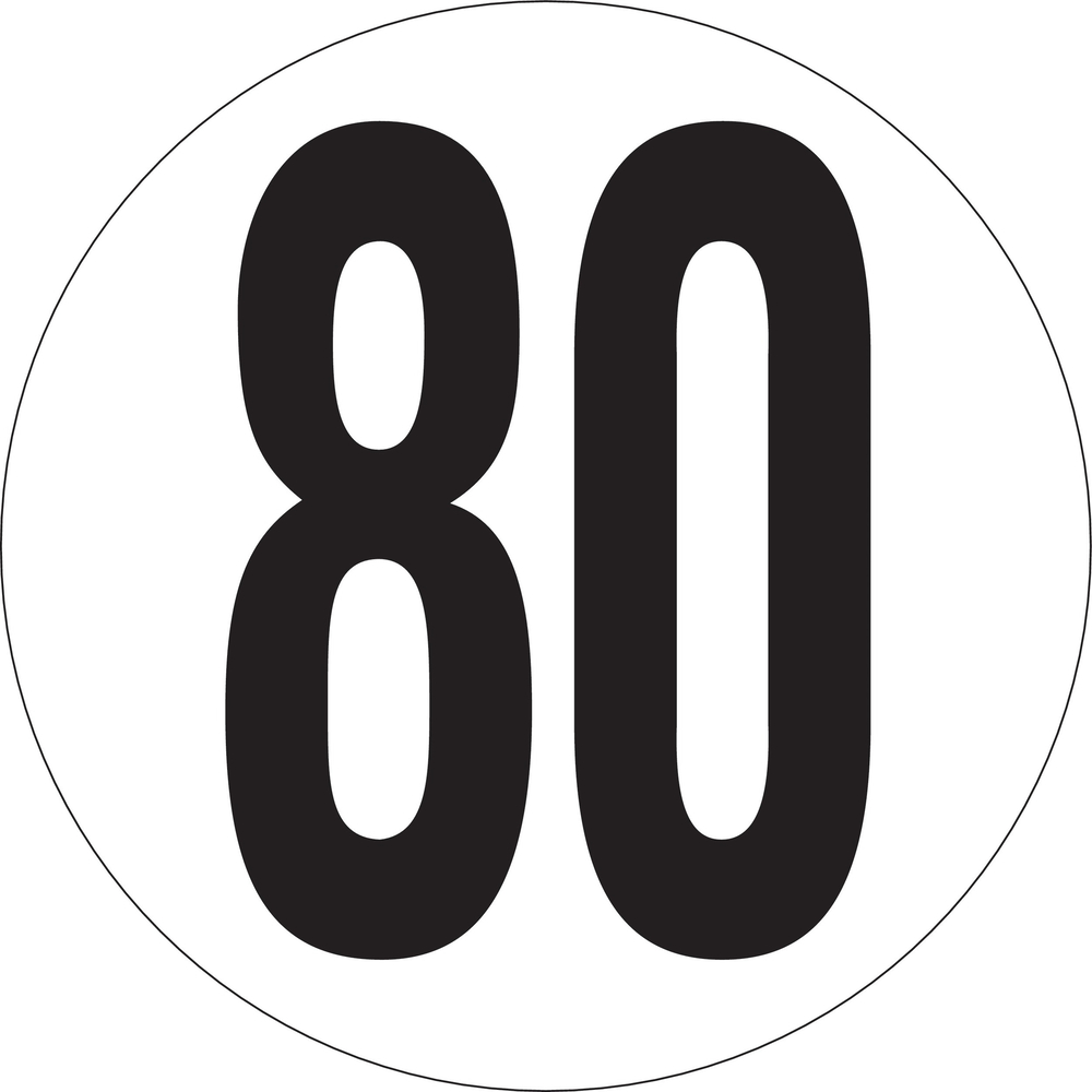 PANNEAU VEHICULES LIMITES A 80KM/H MAGNETIQUE Ø200MM TALIAPLAST - 628223