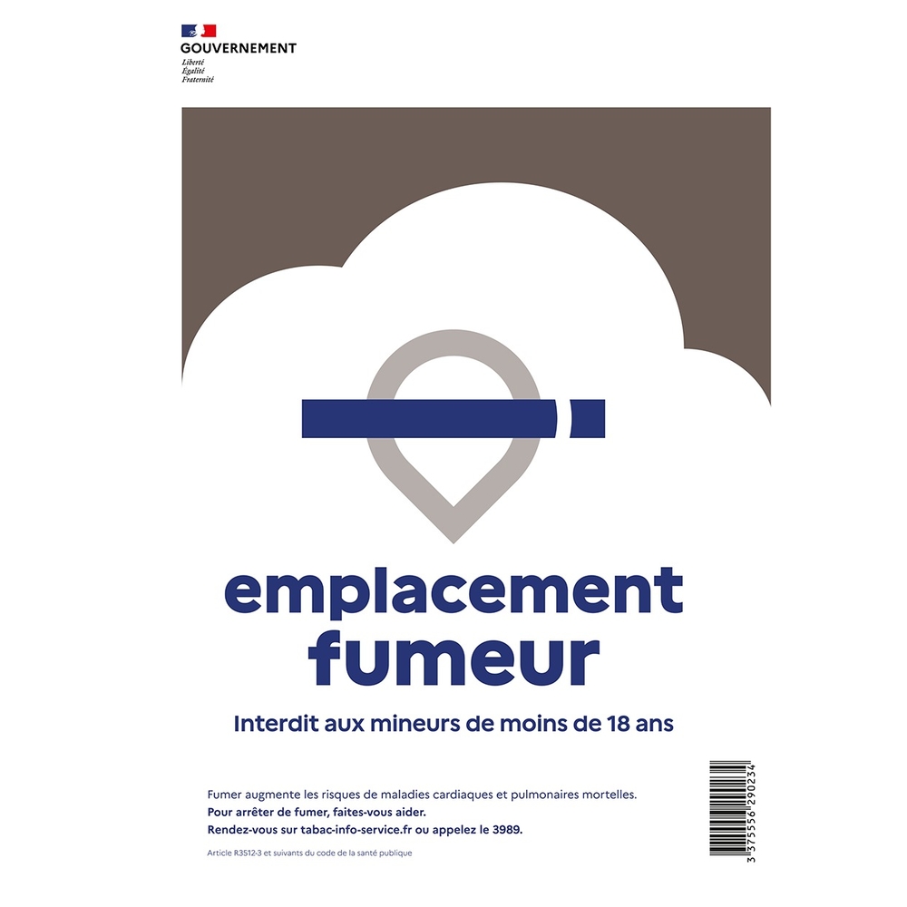 Panneau Emplacement fumeur 150x210mm A5 PS Choc TALIAPLAST - 629023