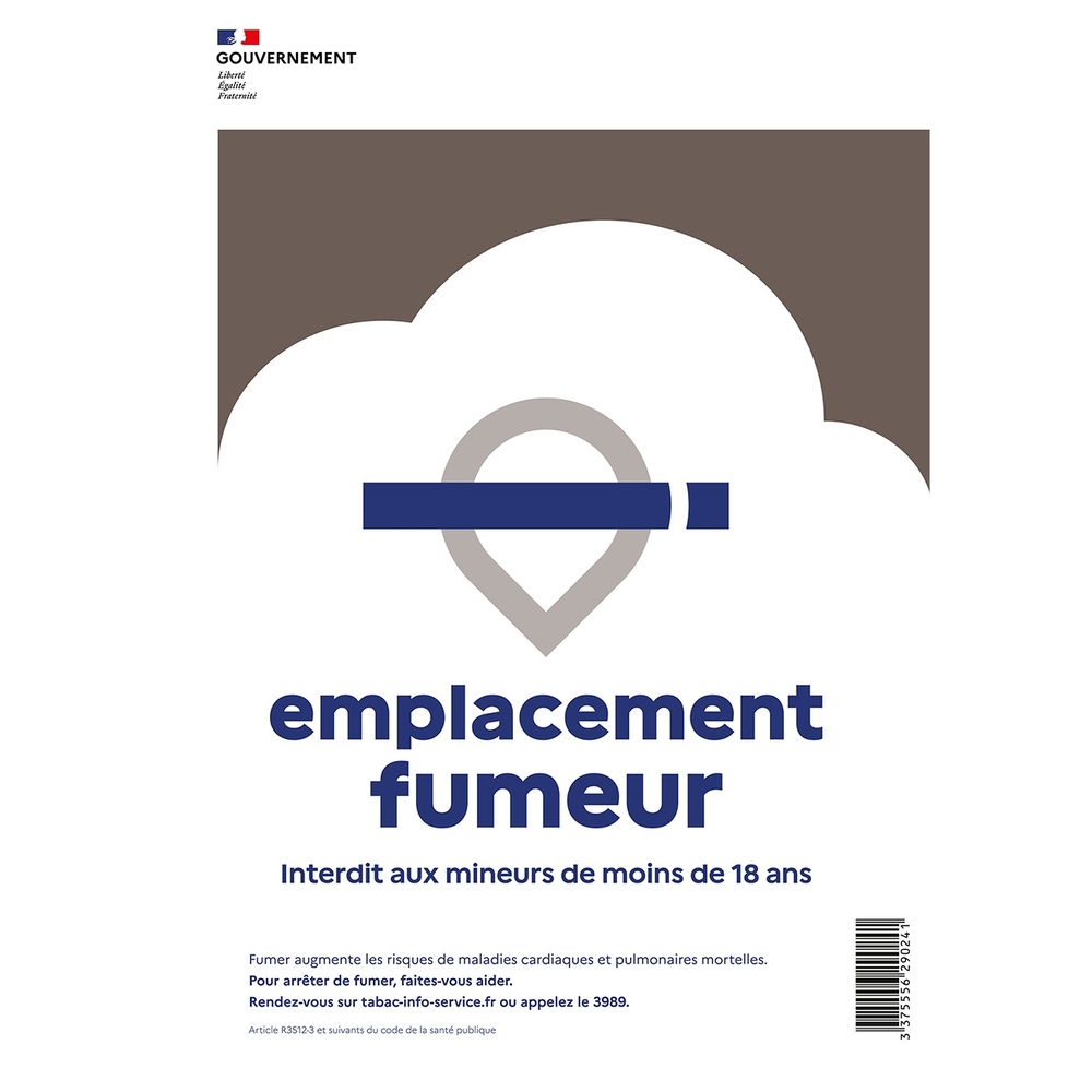 Panneau Emplacement fumeur 210x300mm A4 PS Choc TALIAPLAST - 629024