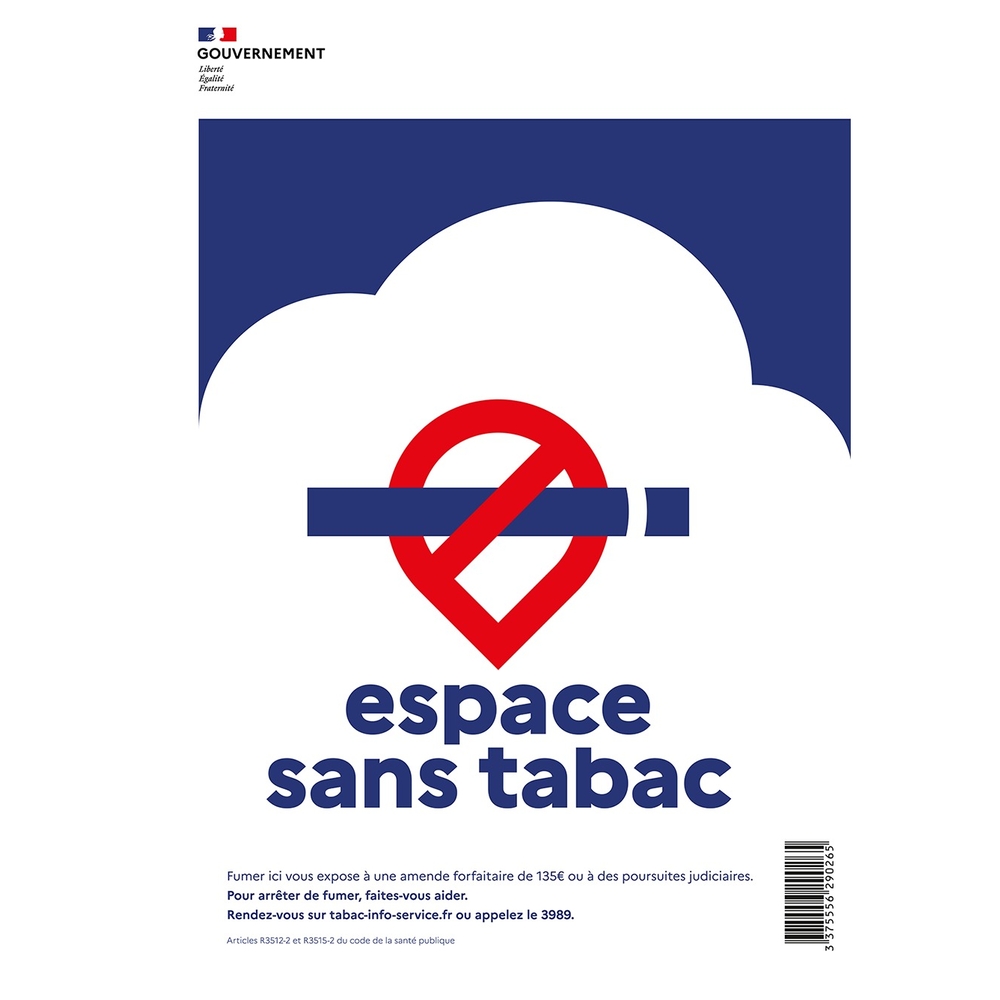 Panneau Espace sans tabac 210x300mm A4 PS Choc TALIAPLAST - 629026