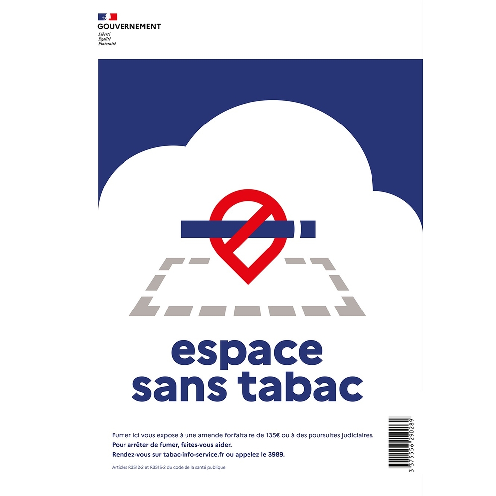Panneau Espace sans tabac Zone 210x300mm A4 PS Choc TALIAPLAST - 629028