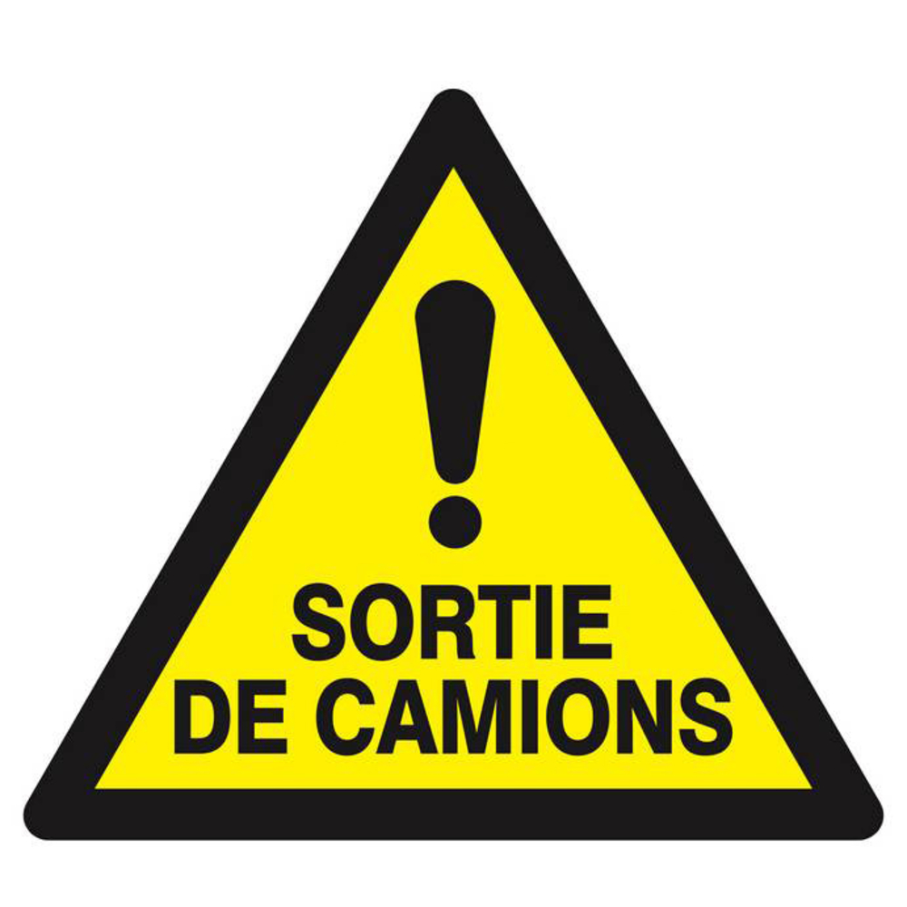 Panneau rigide DANGER SORTIE DE CAMIONS 300X300X300MM TALIAPLAST - 629301