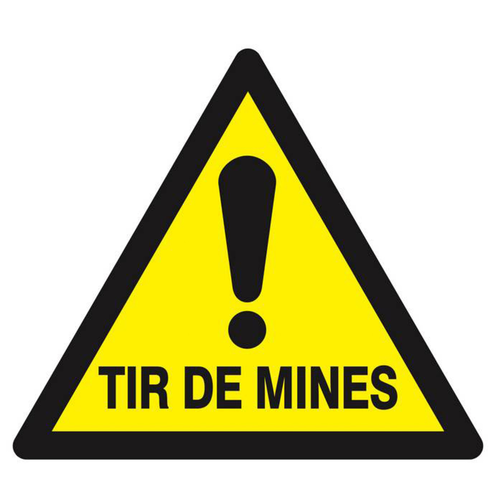 Panneau rigide DANGER TIR DE MINES 300X300X300MM TALIAPLAST - 629333