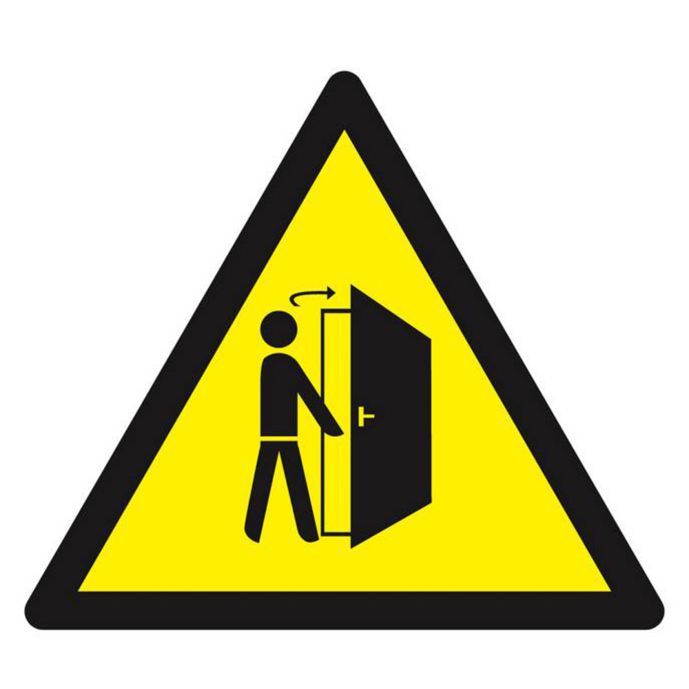 Panneau rigide DANGER ATTENTION A L'OUVERTURE DE PORTE 100X100X100MM TALIAPLAST - 629918