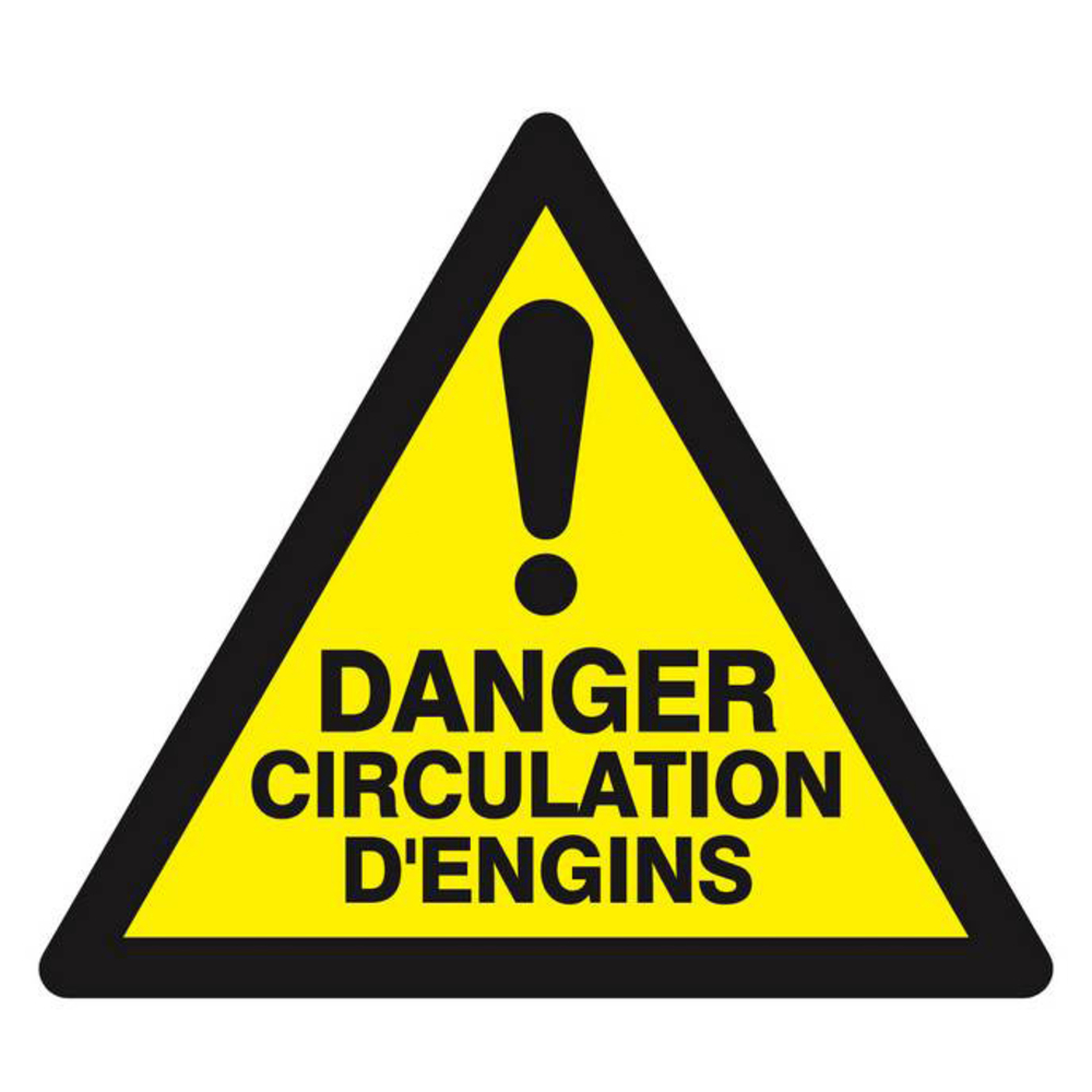 Panneau rigide DANGER CIRCULATION D'ENGINS 100X100X100MM TALIAPLAST - 629937