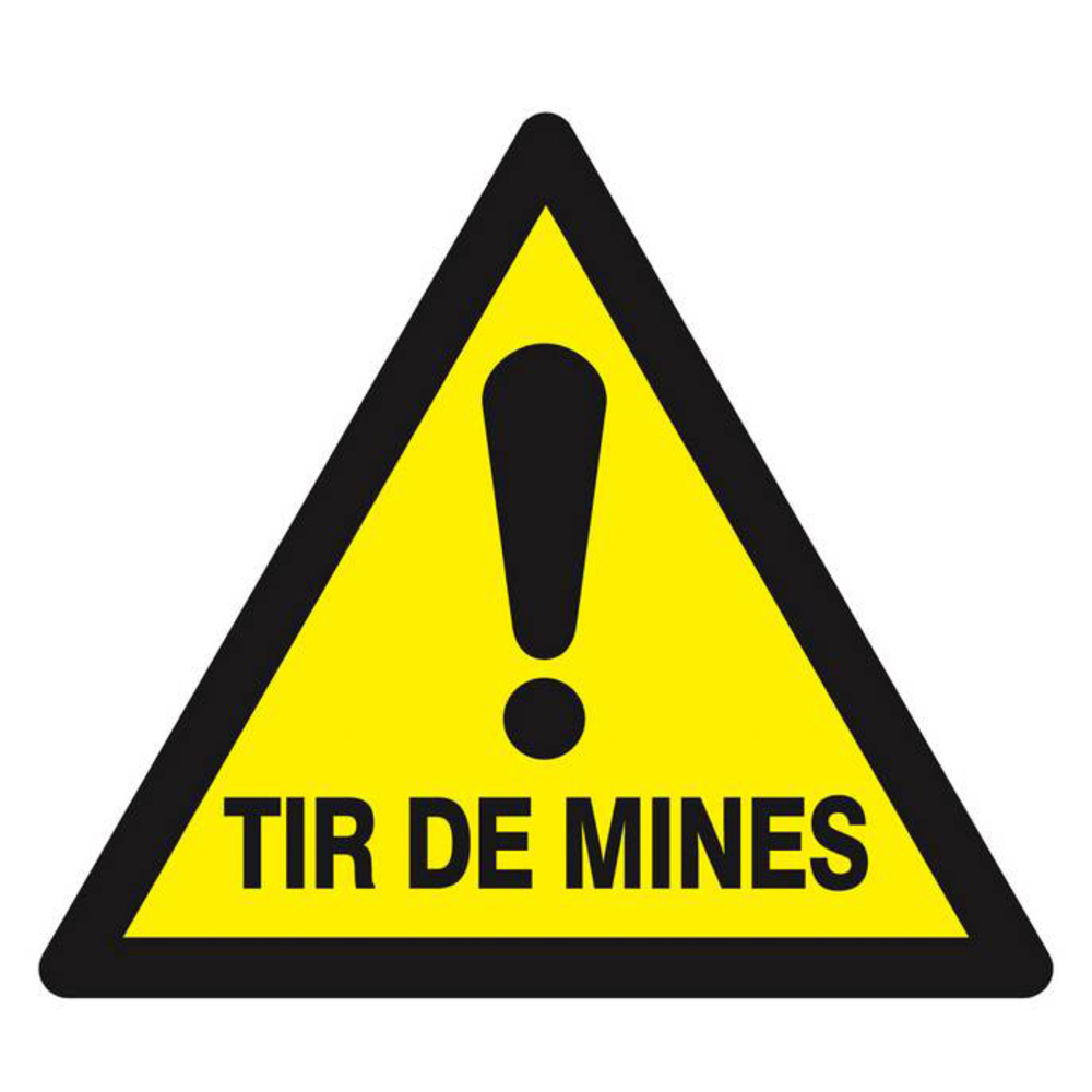 Panneau rigide DANGER TIR DE MINES 100X100X100MM TALIAPLAST - 629938