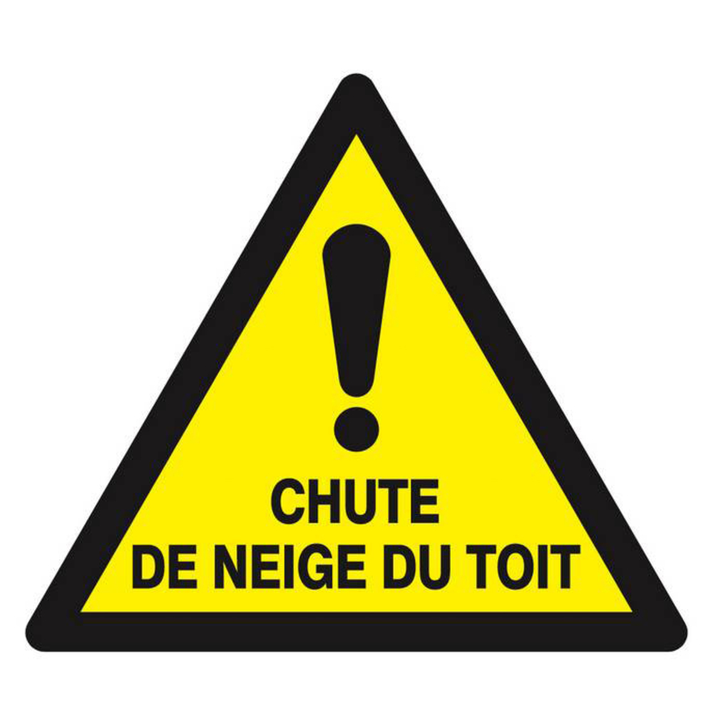 Panneau rigide DANGER CHUTE DE NEIGE DU TOIT 100X100X100MM TALIAPLAST - 629956
