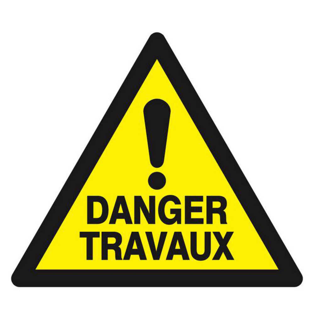Panneau rigide DANGER TRAVAUX 100X100X100MM TALIAPLAST - 629962