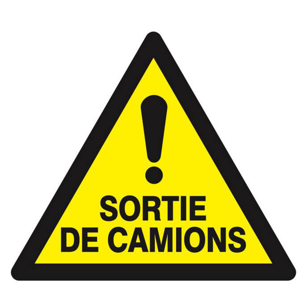 Panneau rigide DANGER SORTIE DE CAMIONS 100X100X100MM TALIAPLAST - 629963