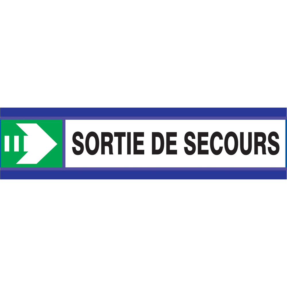 PANNEAU SORTIE DE SECOURS FLECHE A DROITE D-SIGN 180X45MM TALIAPLAST - 630409