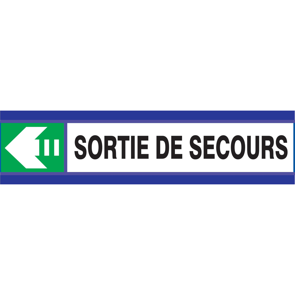 PANNEAU SORTIE DE SECOURS FLECHE A GAUCHE D-SIGN 180X45MM TALIAPLAST - 630410