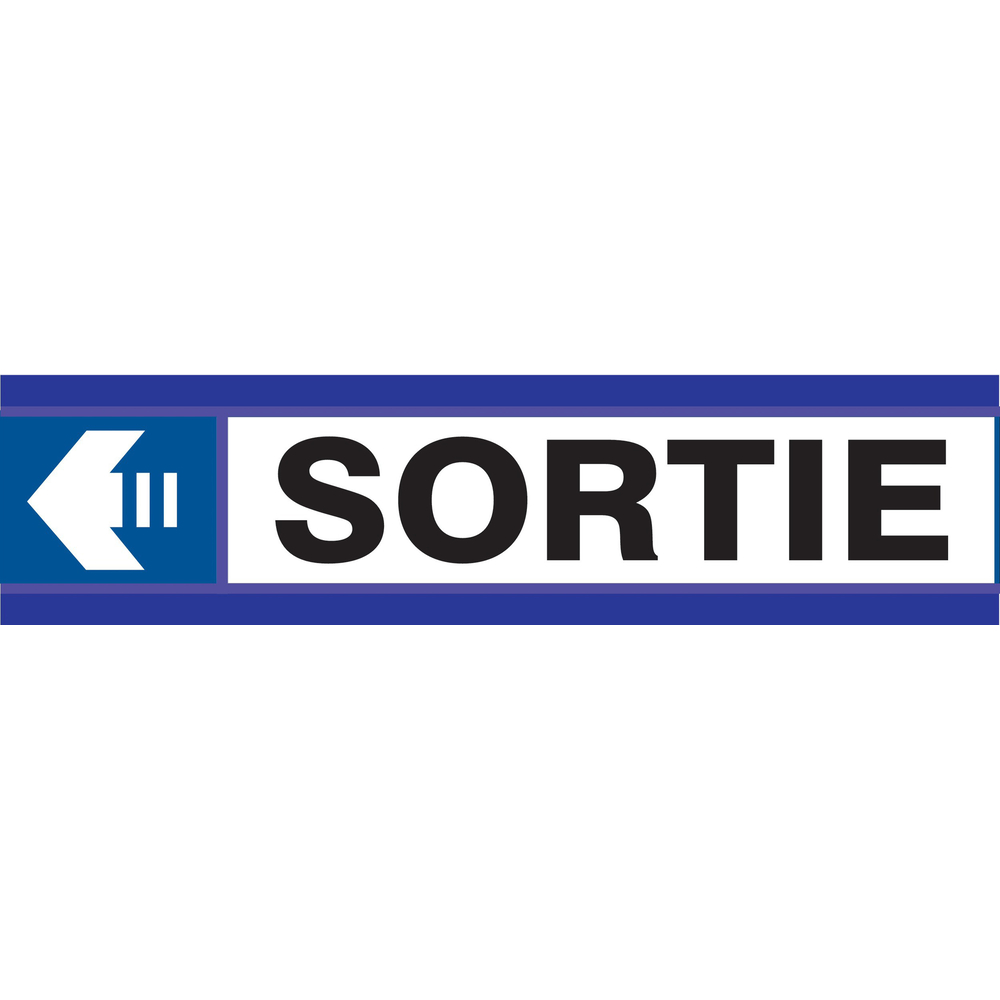PANNEAU SORTIE FLECHE A GAUCHE D-SIGN 180X45MM TALIAPLAST - 630628