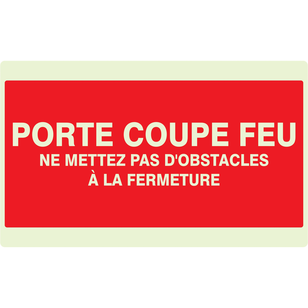 PANNEAU PORTE COUPE-FEU (+ TEXTE) LUMINESCENT 330X200MM TALIAPLAST - 631104