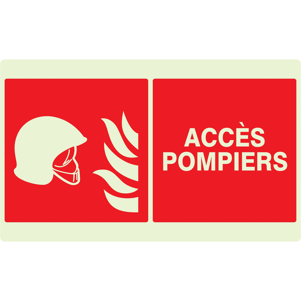 PANNEAU ACCES POMPIERS LUMINESCENT 330X200MM TALIAPLAST - 631105