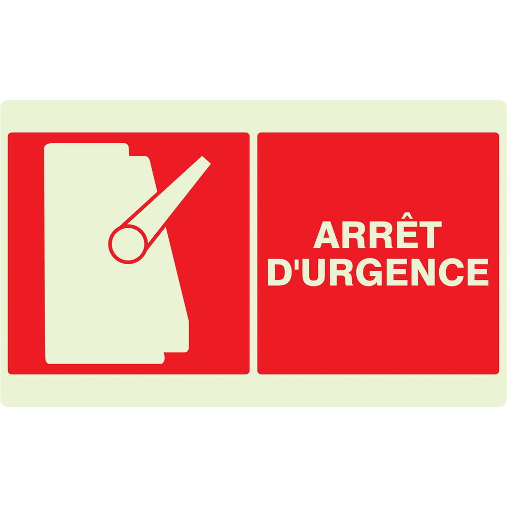PANNEAU ARRET D'URGENCE LUMINESCENT 330X200MM TALIAPLAST - 631110