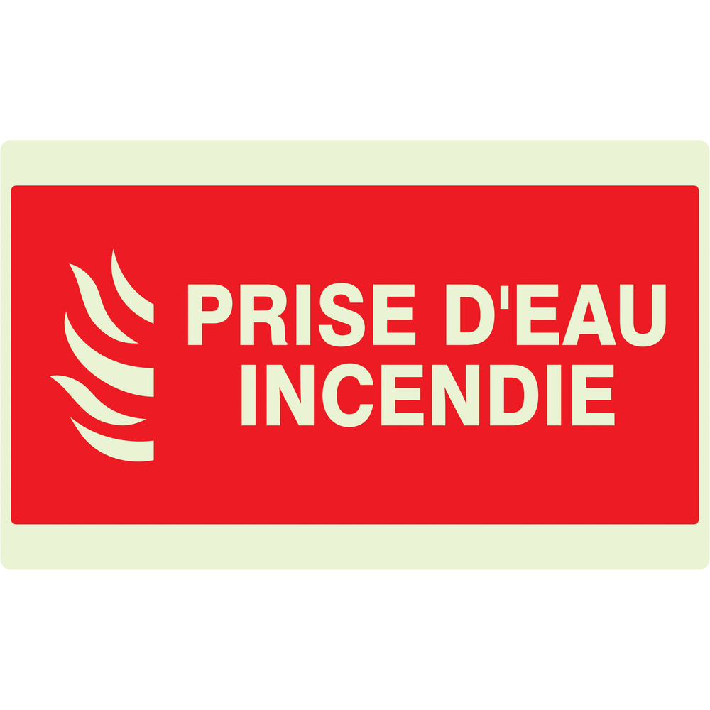 PANNEAU PRISE D'EAU INCENDIE LUMINESCENT 330X200MM TALIAPLAST - 631113