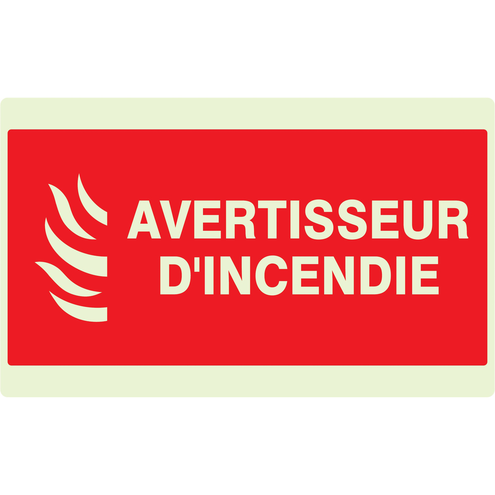 PANNEAU AVERTISSEUR D' INCENDIE LUMINESCENT 330X200MM TALIAPLAST - 631115