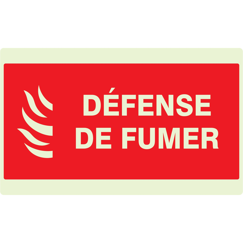 PANNEAU DEFENSE DE FUMER (INCENDIE) LUMINESCENT 330X200MM TALIAPLAST - 631118