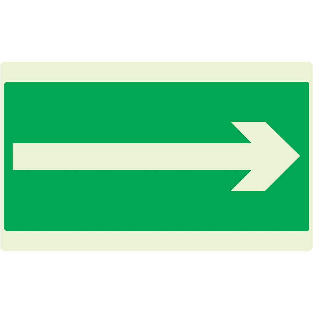 PANNEAU FLECHE (SECOURS) LUMINESCENT 330X200MM TALIAPLAST - 631419