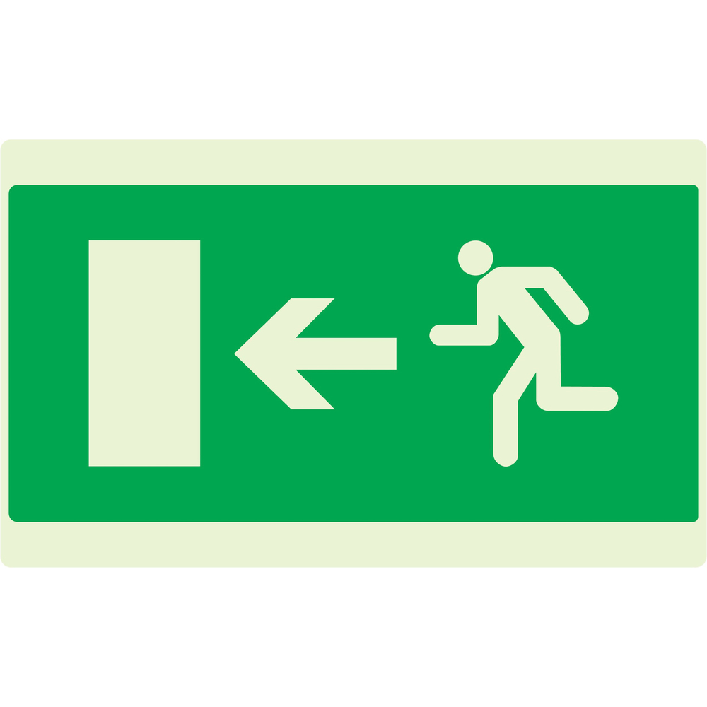 PANNEAU EVACUATION VERS SORTIE GAUCHE LUMINESCENT 330X200MM TALIAPLAST - 631424