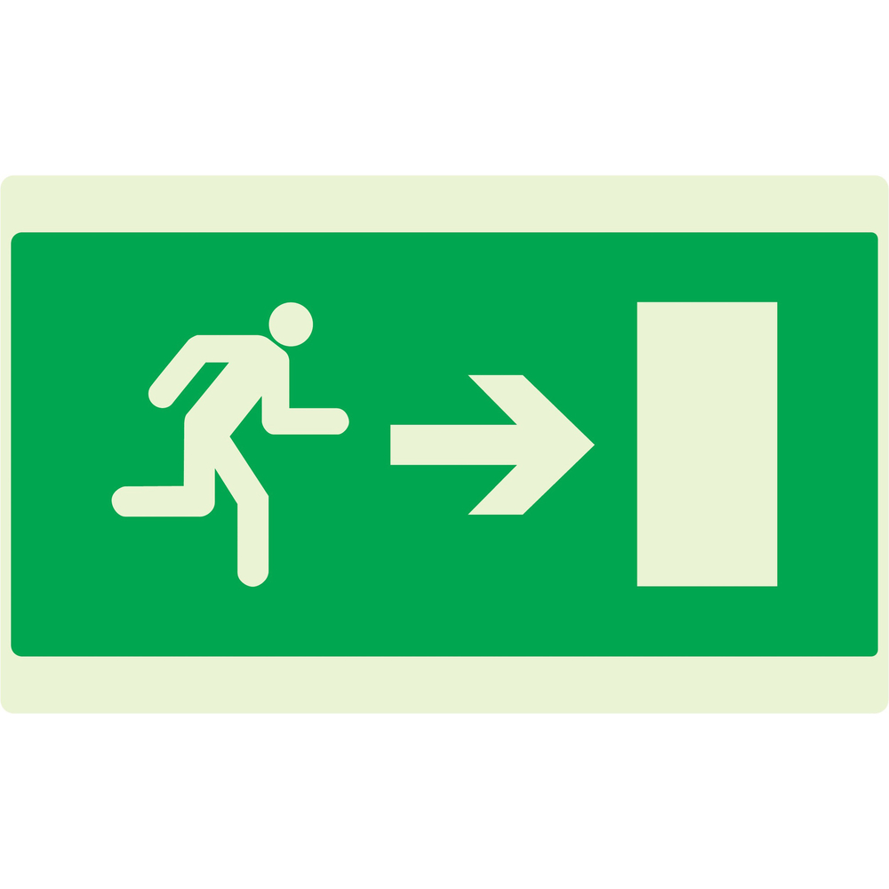 PANNEAU EVACUATION VERS SORTIE DROITE LUMINESCENT 330X200MM TALIAPLAST - 631425