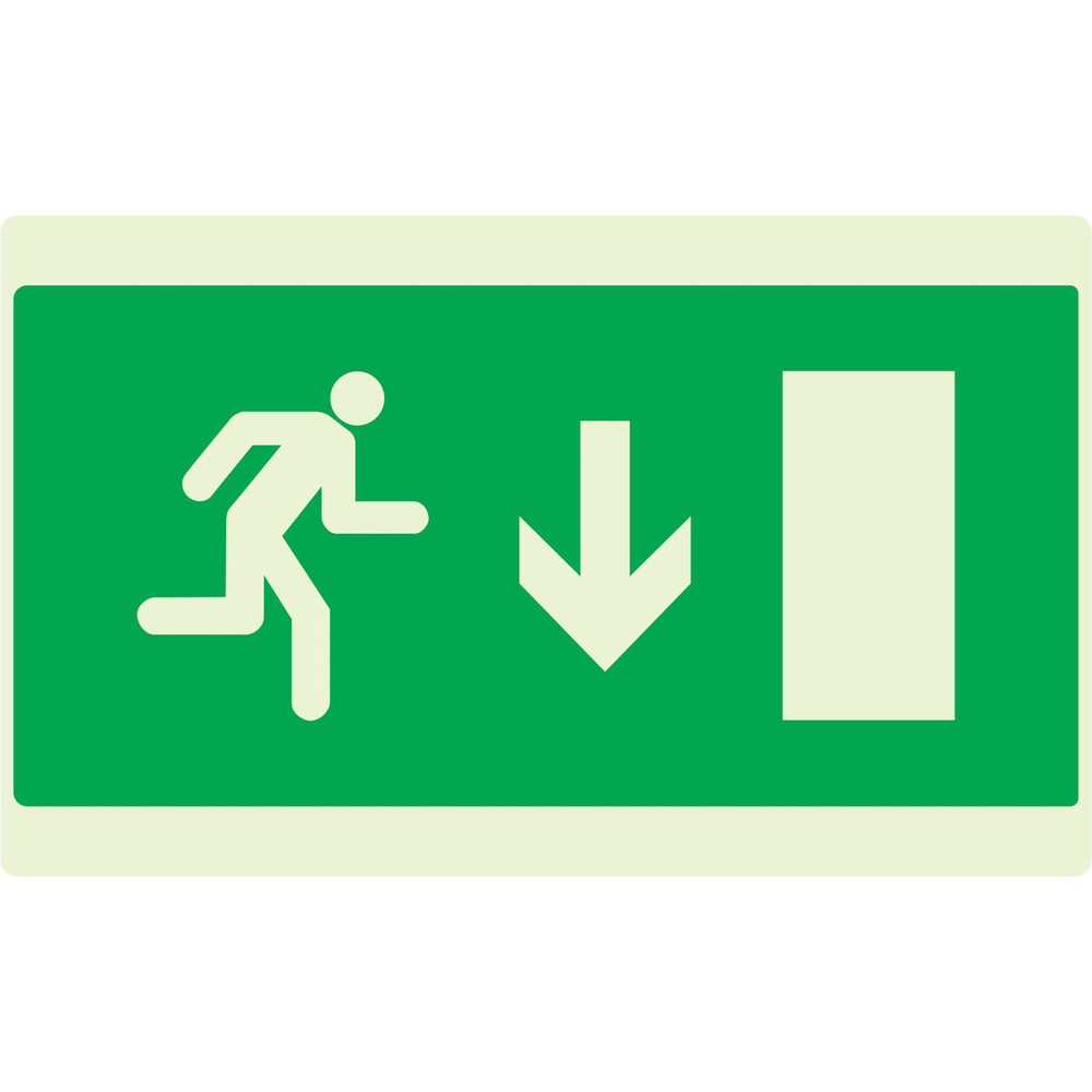 PANNEAU EVACUATION SORTIE BAS DROITE LUMINESCENT 330X200MM TALIAPLAST - 631426
