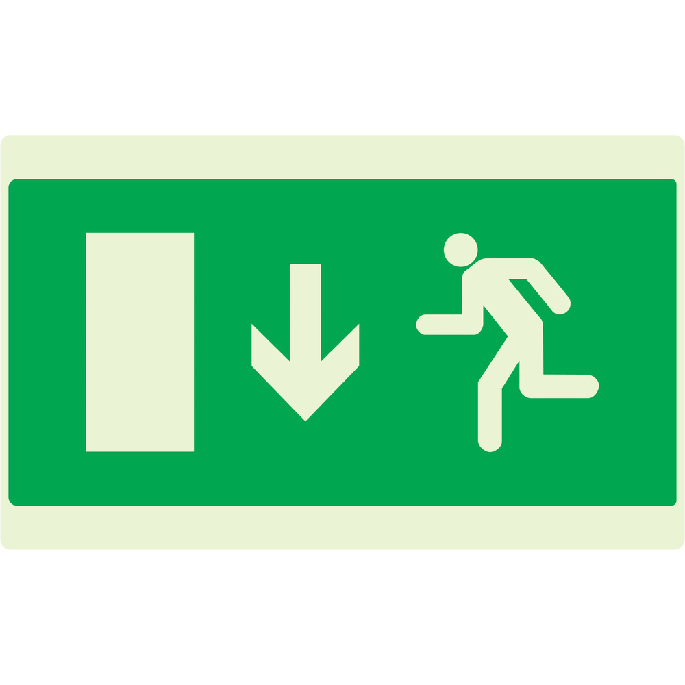 PANNEAU EVACUATION SORTIE BAS GAUCHE LUMINESCENT 330X200MM TALIAPLAST - 631427