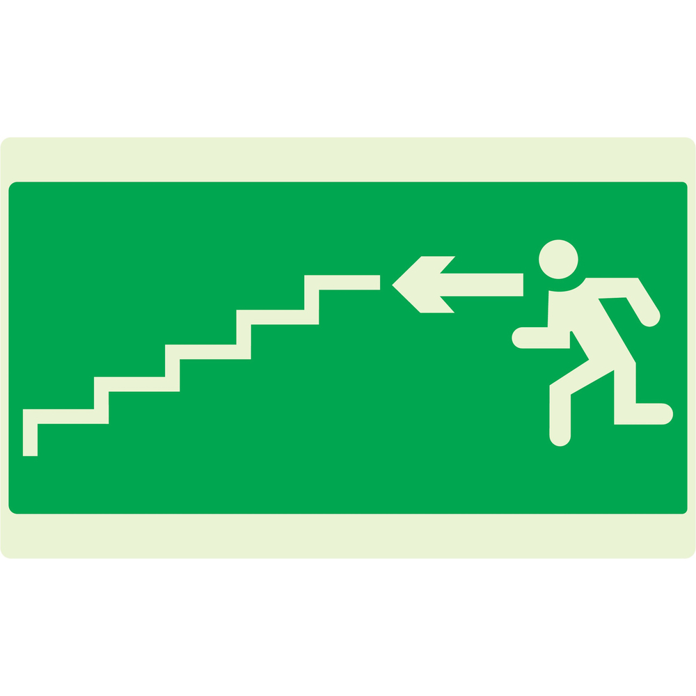 PANNEAU ESCALIER DESCENDANT A GAUCHE LUMINESCENT 330X200MM TALIAPLAST - 631428