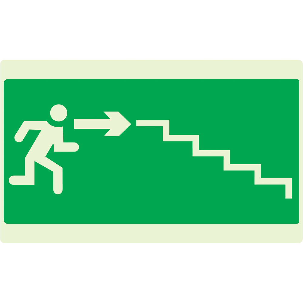 PANNEAU ESCALIER DESCENDANT A DROITE LUMINESCENT 330X200MM TALIAPLAST - 631430