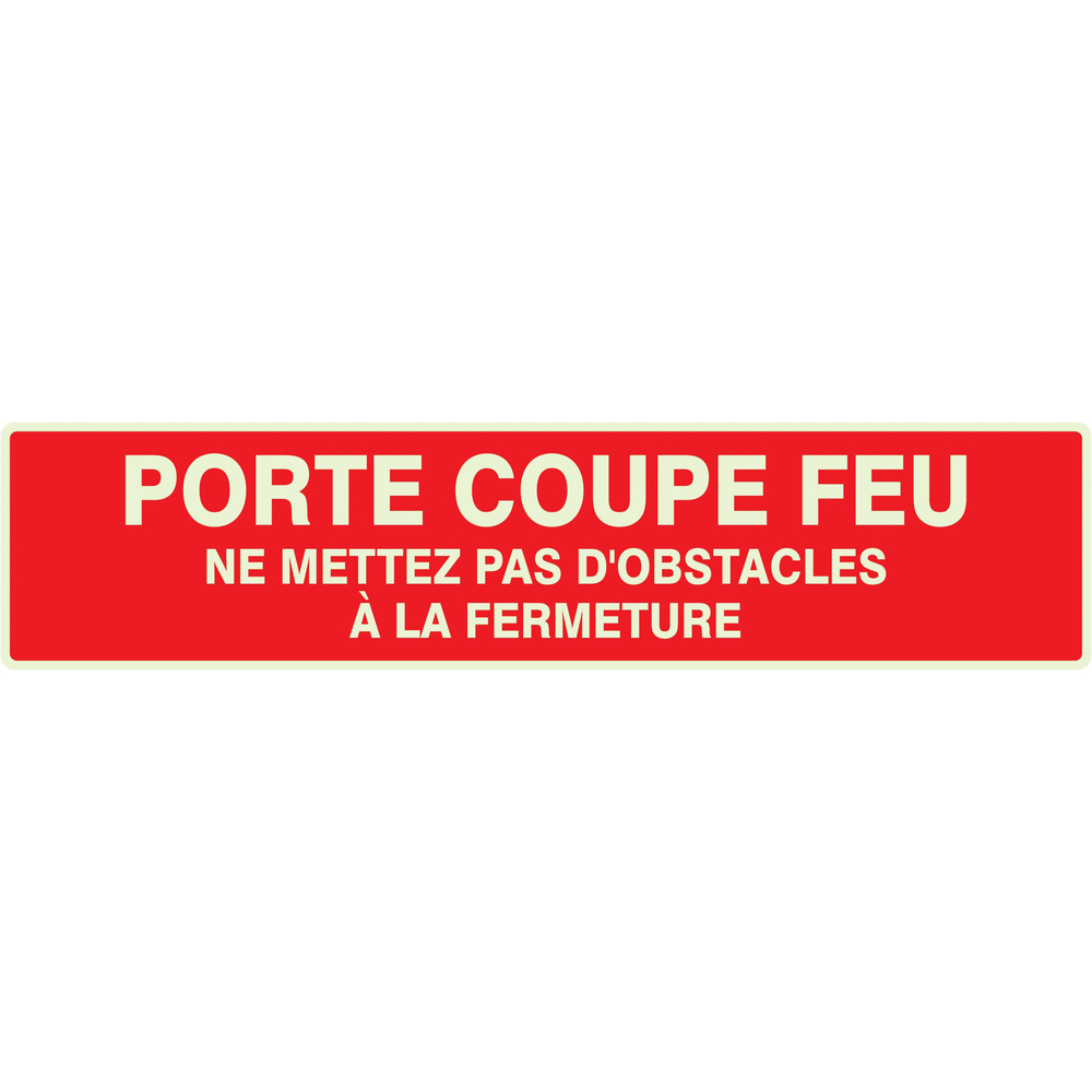 PANNEAU PORTE COUPE-FEU (+ TEXTE) LUMINESCENT 330X75MM TALIAPLAST - 635104