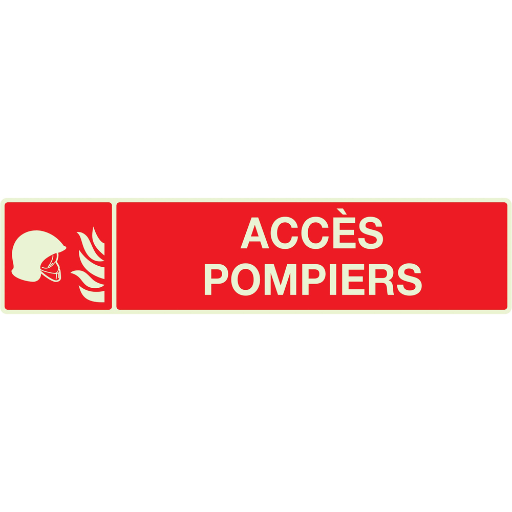 PANNEAU ACCES POMPIERS LUMINESCENT 330X75MM TALIAPLAST - 635105
