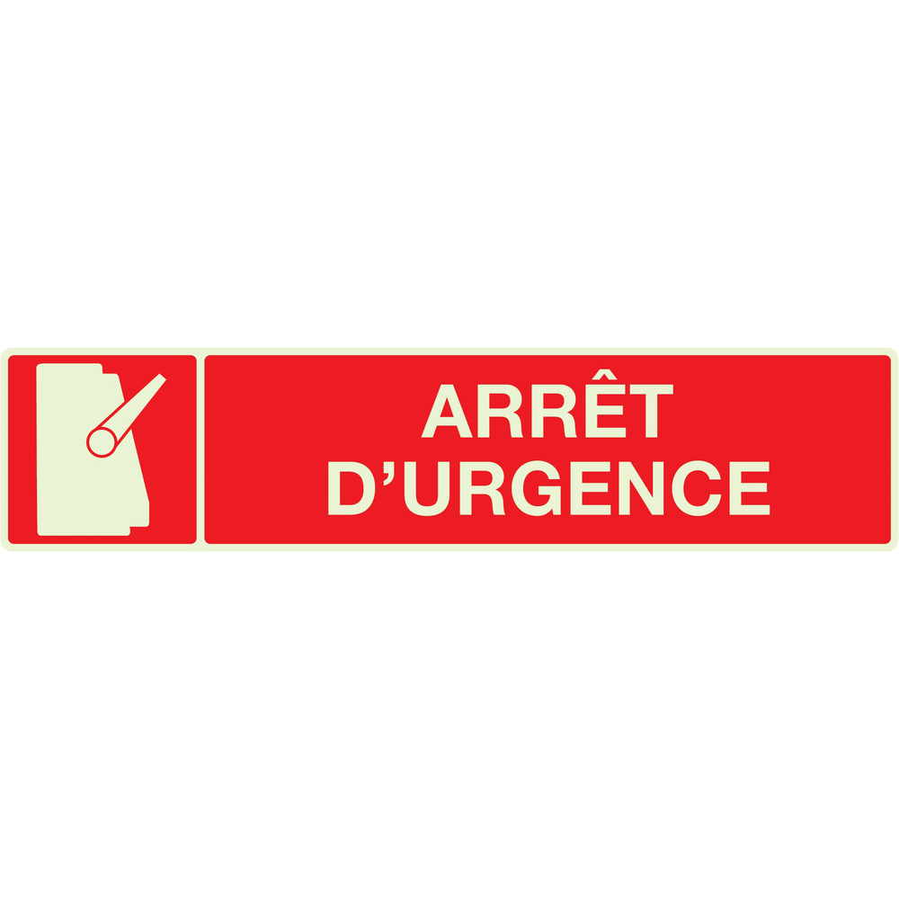 PANNEAU ARRET D'URGENCE LUMINESCENT 330X75MM TALIAPLAST - 635110