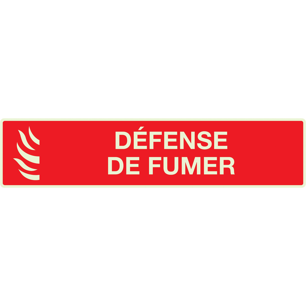 PANNEAU DEFENSE DE FUMER (INCENDIE) LUMINESCENT 330X75MM TALIAPLAST - 635118