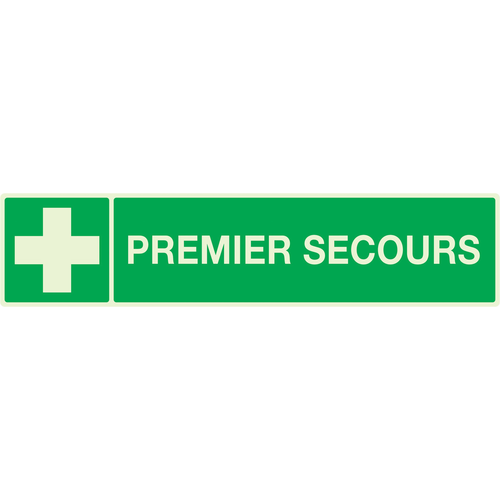 PANNEAU PREMIER SECOURS LUMINESCENT 330X75MM TALIAPLAST - 635406