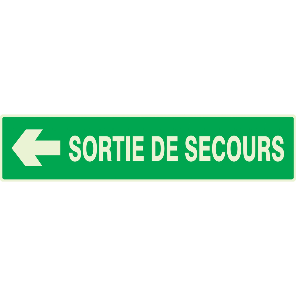 SORTIE DE SECOURS FLECHE A GAUCHE LUMINESCENT 330x75mm TALIAPLAST - 635414