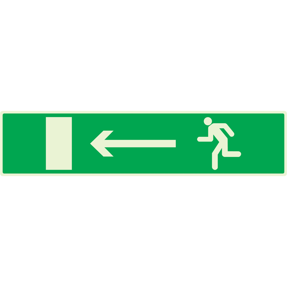 PANNEAU EVACUATION VERS SORTIE GAUCHE LUMINESCENT 330X75MM TALIAPLAST - 635424