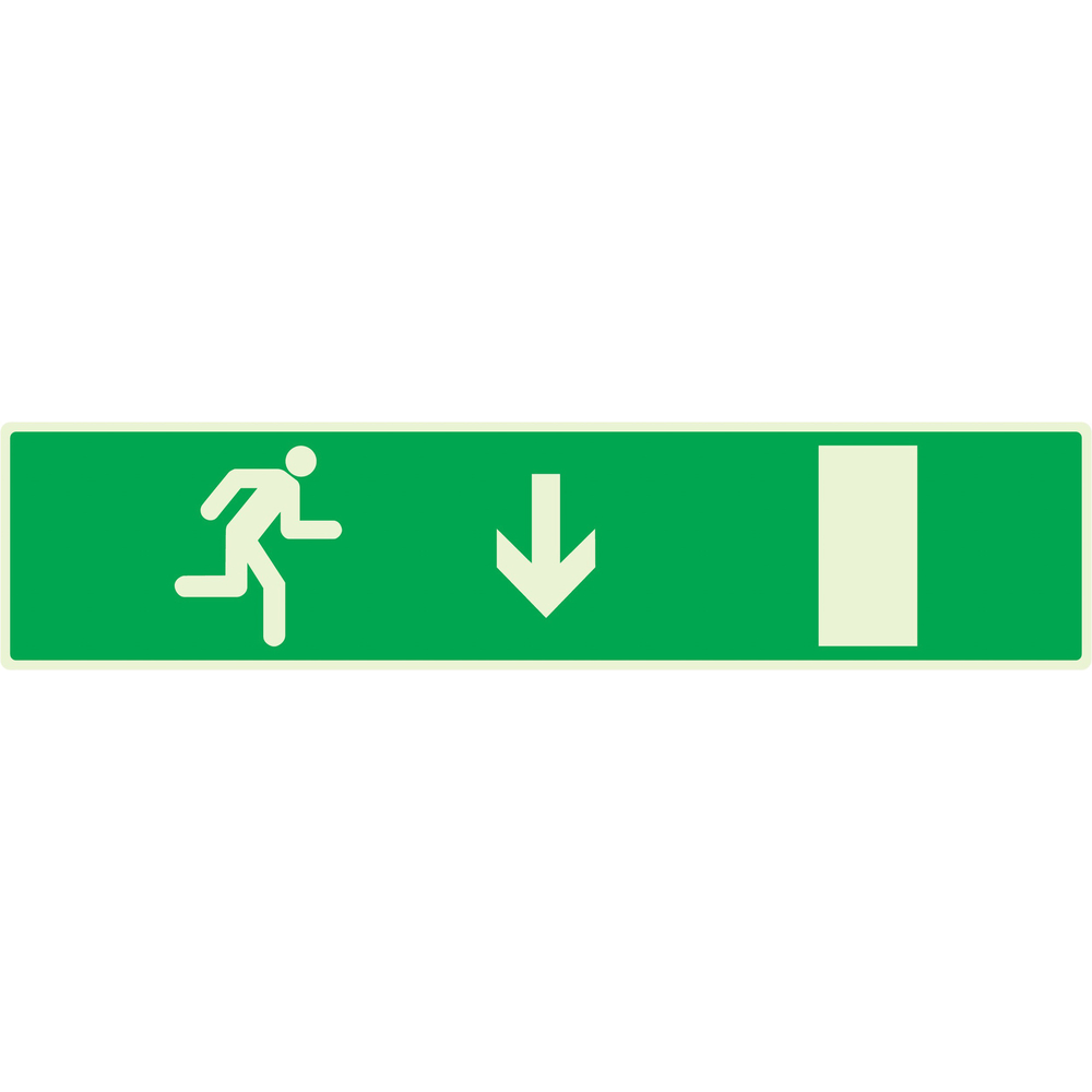 PANNEAU EVACUATION SORTIE BAS DROITE LUMINESCENT 330X75MM TALIAPLAST - 635426
