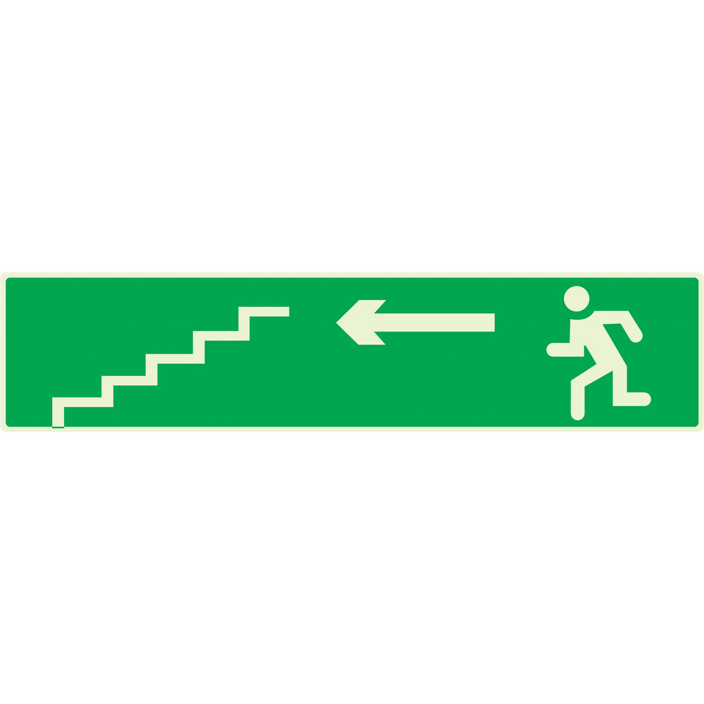 PANNEAU ESCALIER DESCENDANT A GAUCHE LUMINESCENT 330X75MM TALIAPLAST - 635428