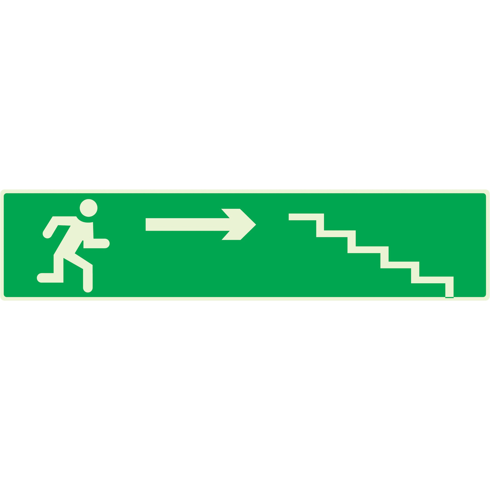 PANNEAU ESCALIER DESCENDANT A DROITE LUMINESCENT 330X75MM TALIAPLAST - 635430