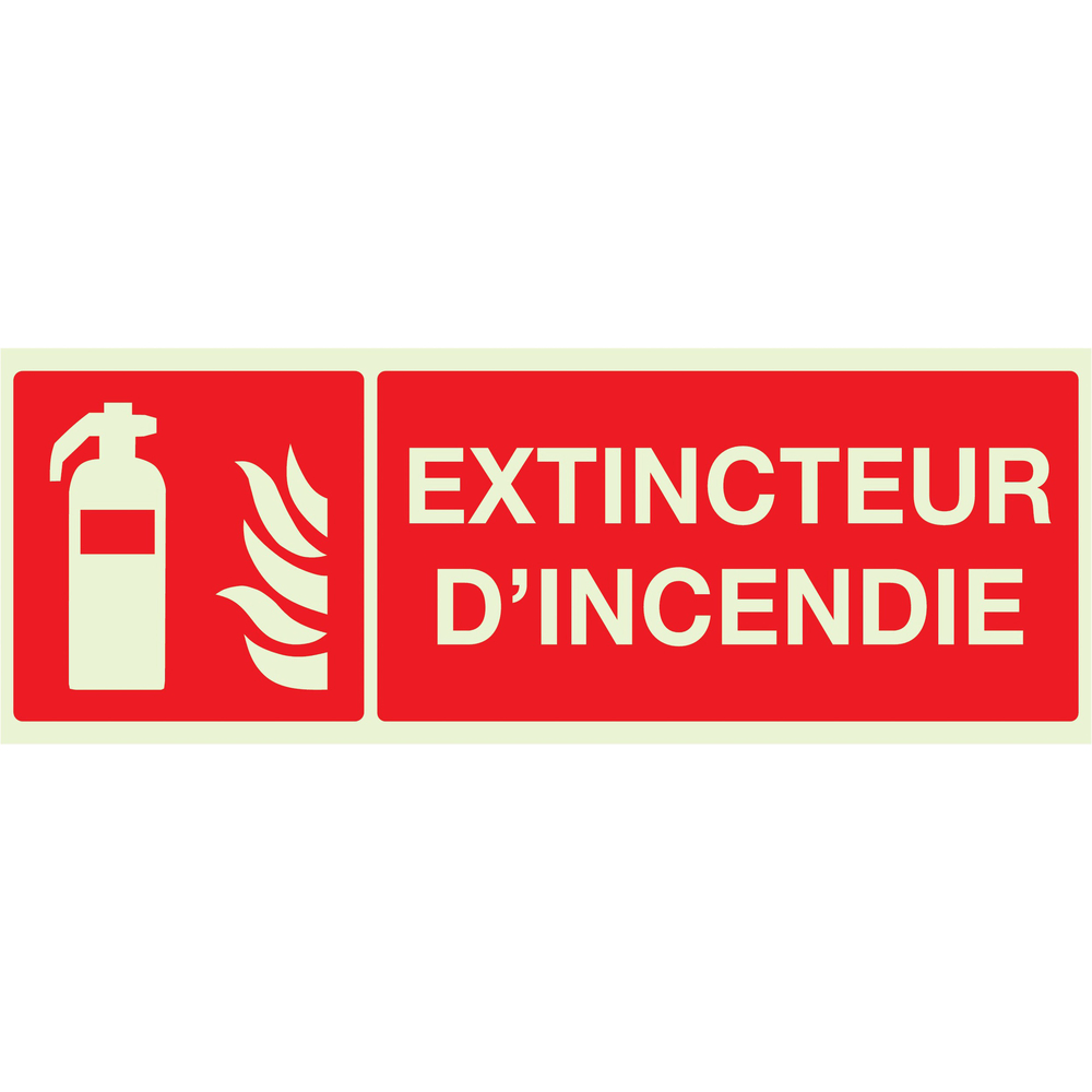 PANNEAU EXTINCTEUR D'INCENDIE LUMINESCENT 330X120MM TALIAPLAST - 636101