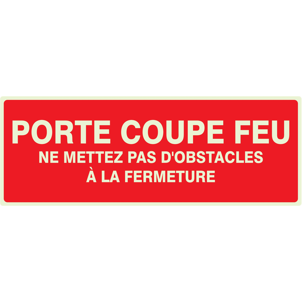 PANNEAU PORTE COUPE-FEU (+ TEXTE) LUMINESCENT 330X120MM TALIAPLAST - 636104