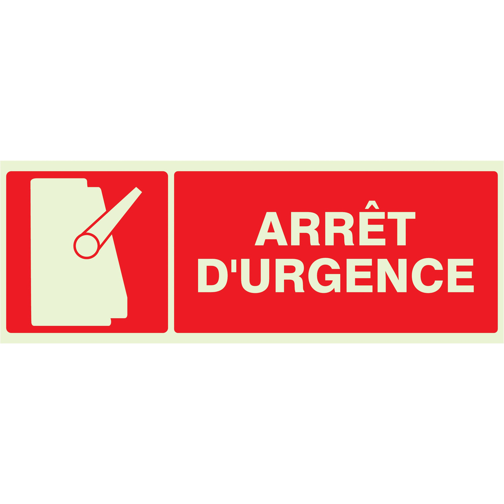 PANNEAU ARRET D'URGENCE LUMINESCENT 330X120MM TALIAPLAST - 636110