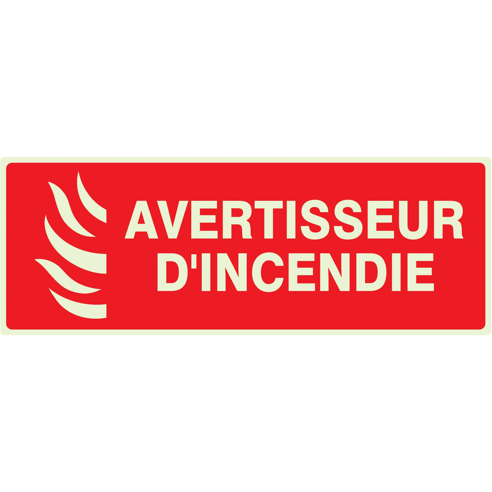 PANNEAU AVERTISSEUR D'INCENDIE LUMINESCENT 330X120MM TALIAPLAST - 636115