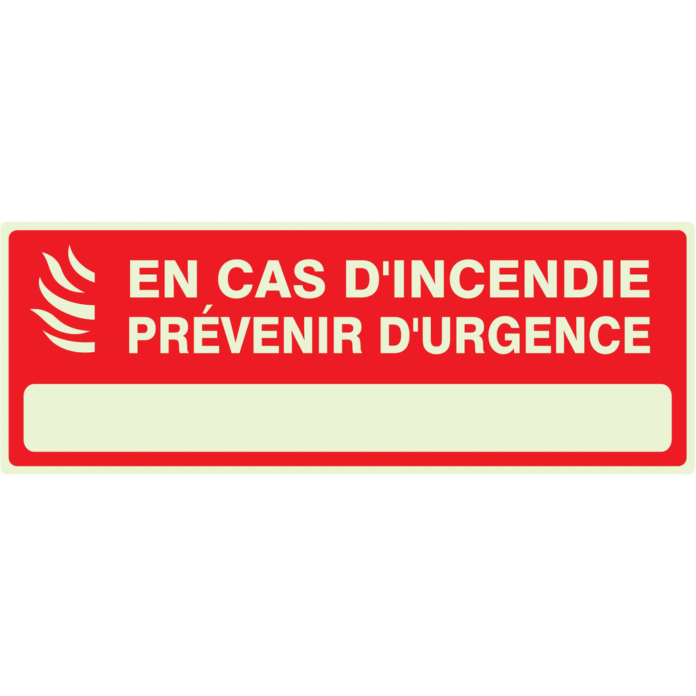 EN CAS D'INCENDIE PREVENIR D'URGENCE LUMINES. 330x120mm TALIAPLAST - 636122