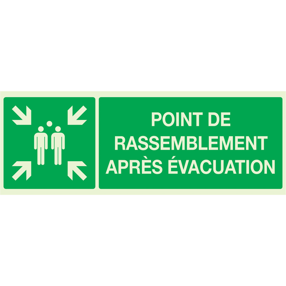POINT DE RASSEMBLEMENT APRES EVACUATION LUMIN.330x120mm TALIAPLAST - 636408