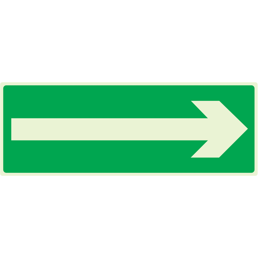 PANNEAU FLECHE (SECOURS) LUMINESCENT 330X120MM TALIAPLAST - 636419