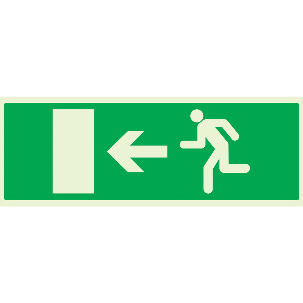 PANNEAU EVACUATION VERS SORTIE GAUCHE LUMINESCENT 330X120MM TALIAPLAST - 636424