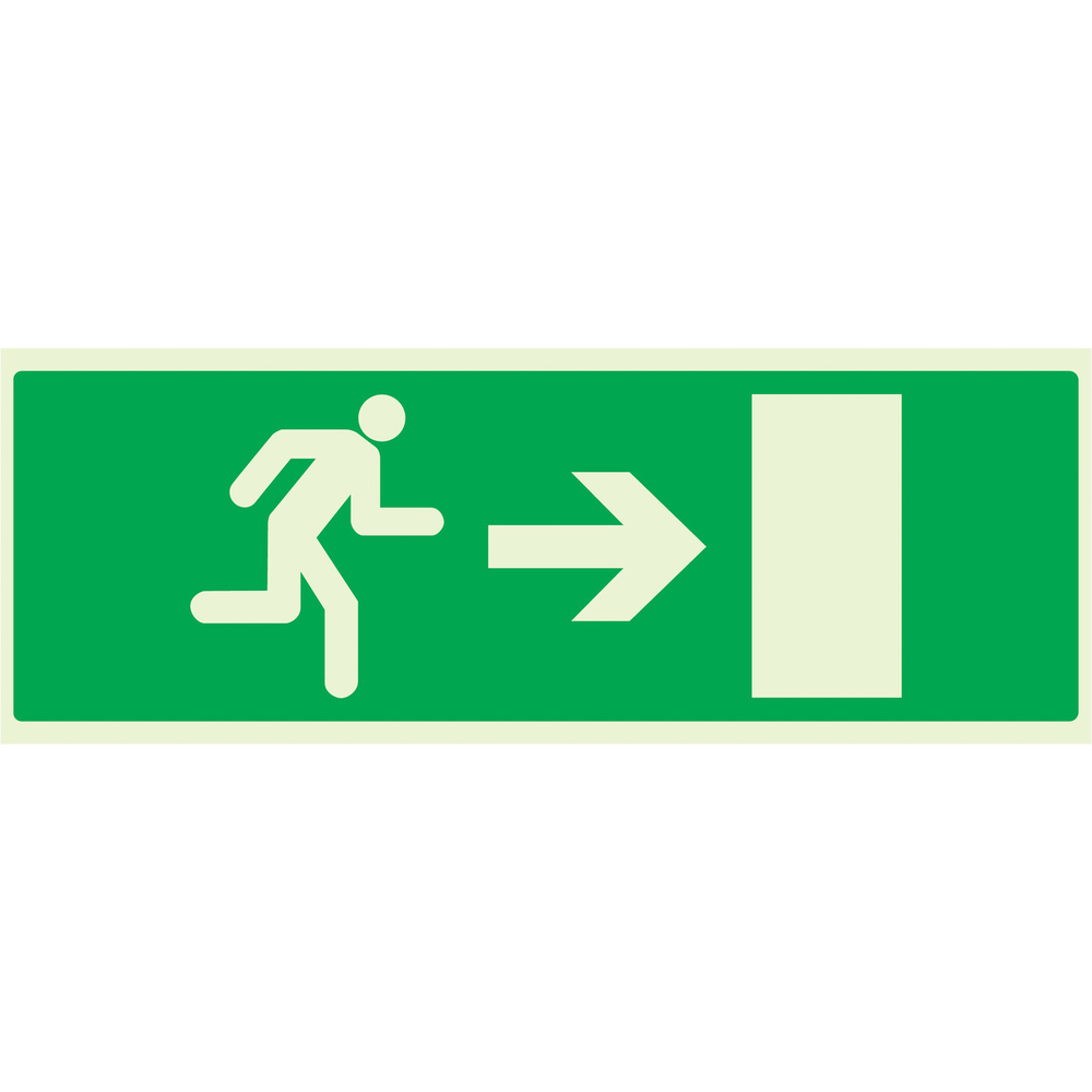PANNEAU EVACUATION VERS SORTIE DROITE LUMINESCENT 330X120MM TALIAPLAST - 636425