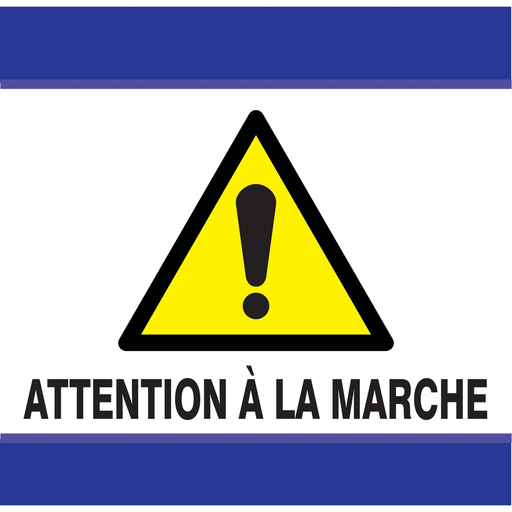 PANNEAU ATTENTION A LA MARCHE D-SIGN 100X100MM TALIAPLAST - 637301