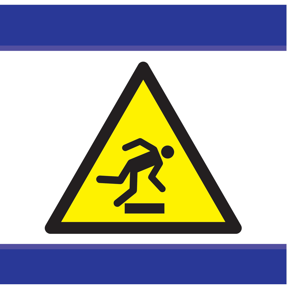 PANNEAU DANGER RISQUE DE TREBUCHEMENT D-SIGN 100X100MM TALIAPLAST - 637307